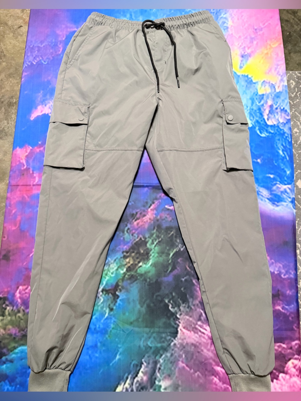 Men's Grey Cargo Pants - Lightweight Utility Trousers